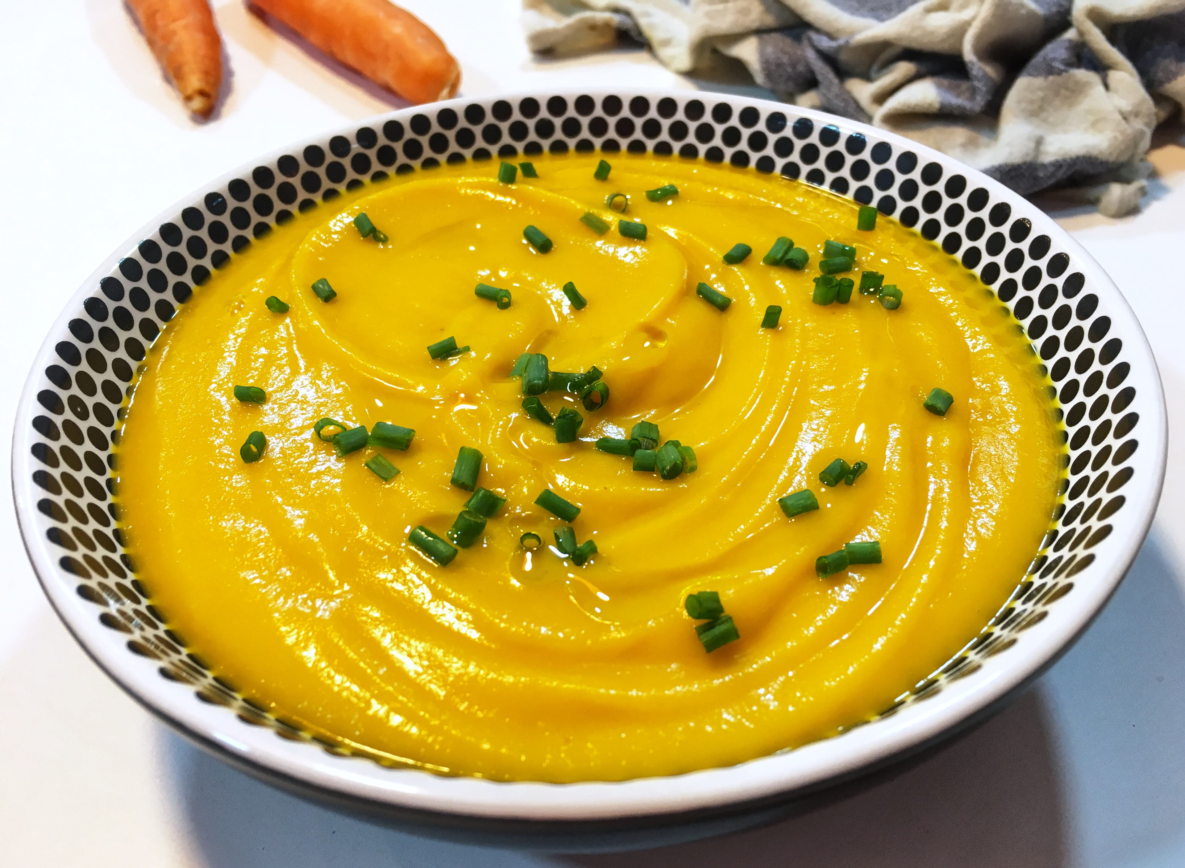 Crema de zanahoria de menú de colectividades