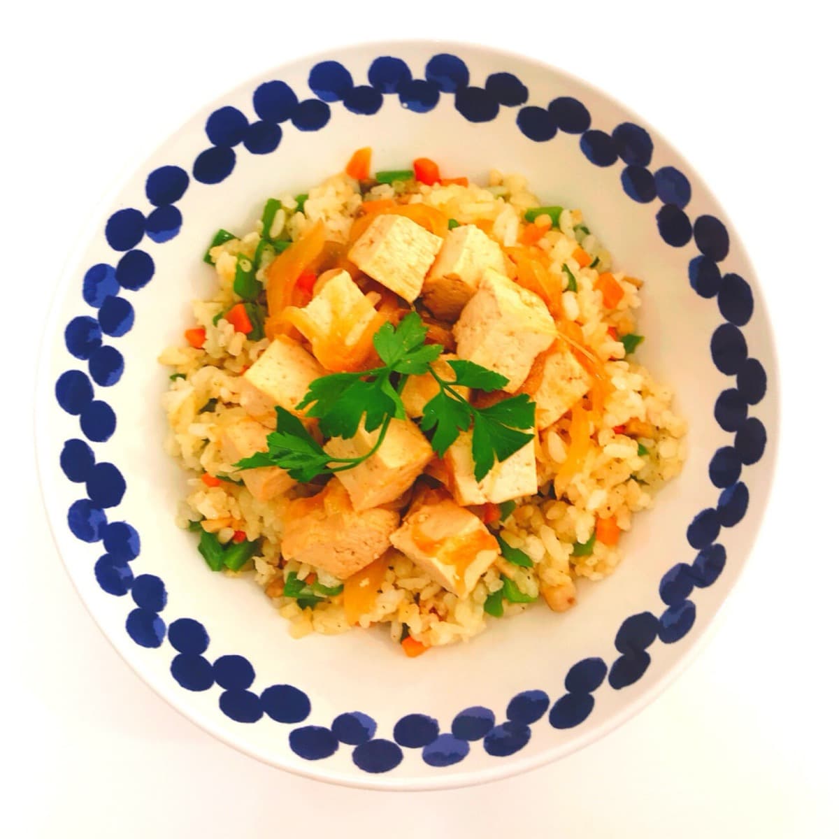 Foto de la receta Arroz con tofu encebollado