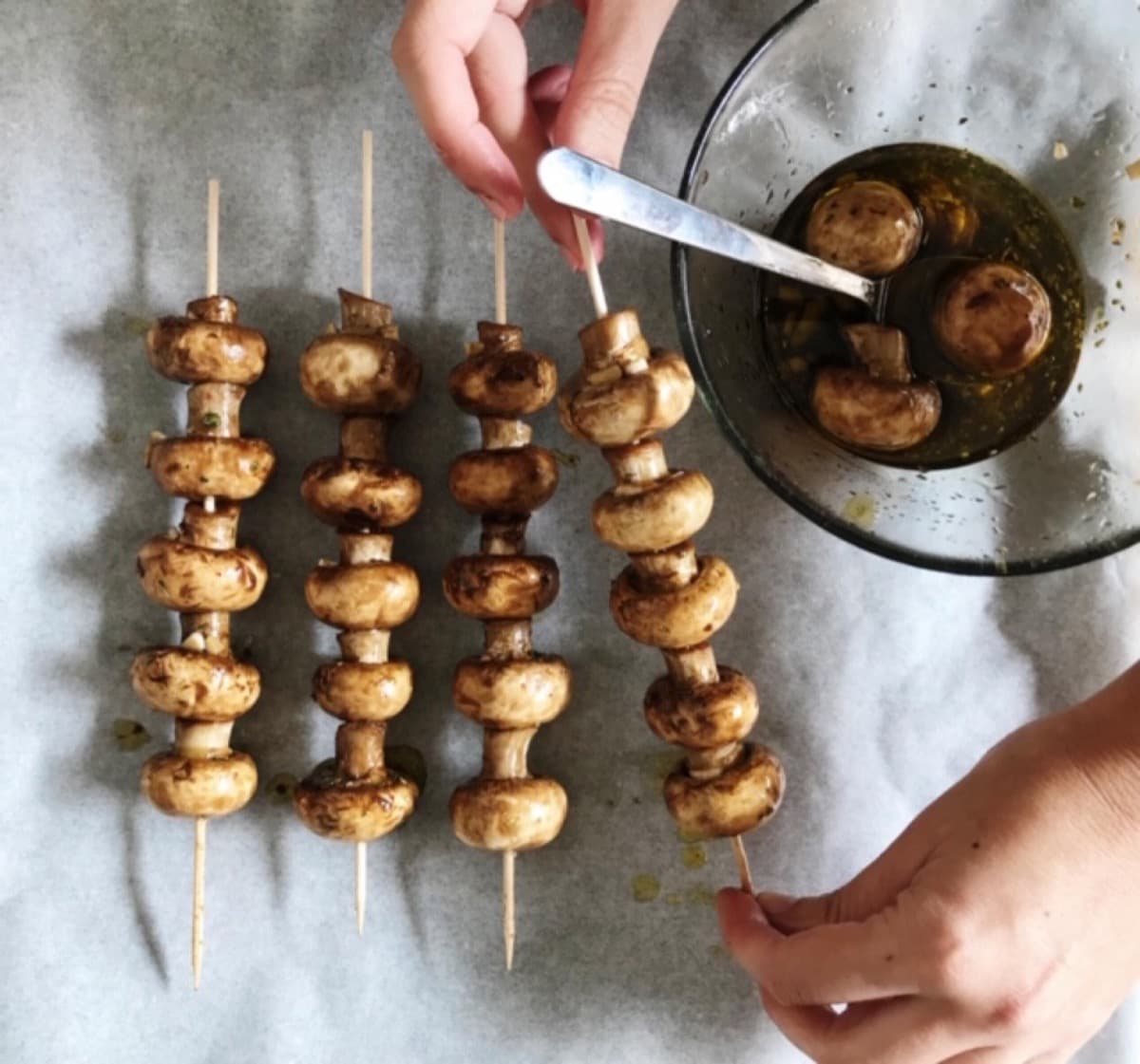 Foto de la receta Brocheta de champiñones
