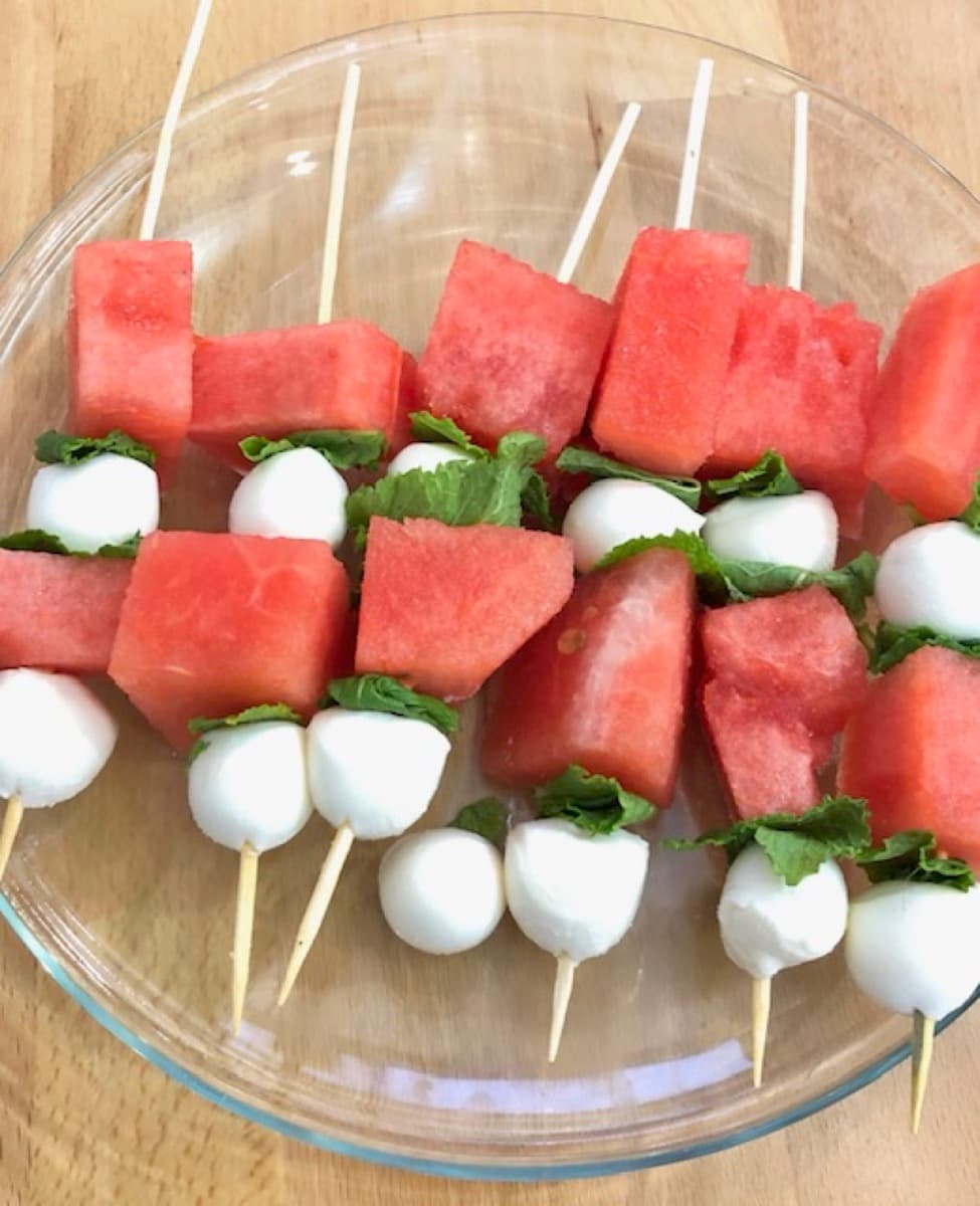 Foto de la receta Brochetas de sandía y mozzarella