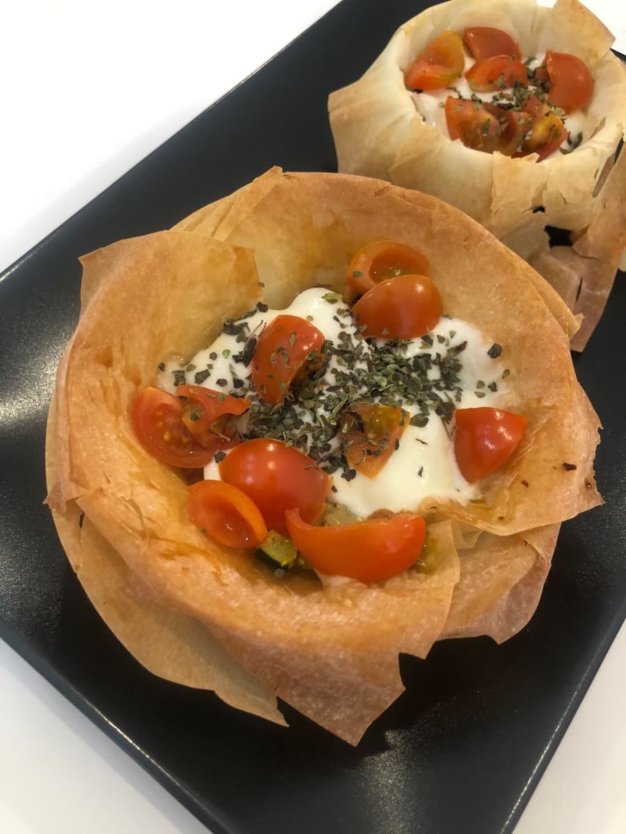 Foto de la receta Cestas de verduras y queso