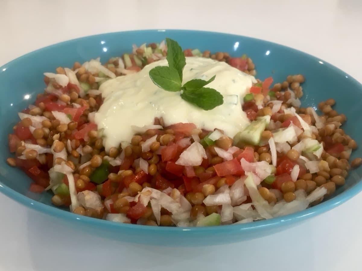 Foto de la receta Ensalda de Lentejas con salsa de Yogur