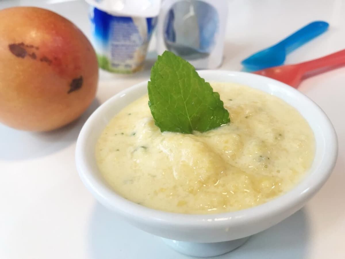 Foto de la receta Helado de mango y hierbabuena
