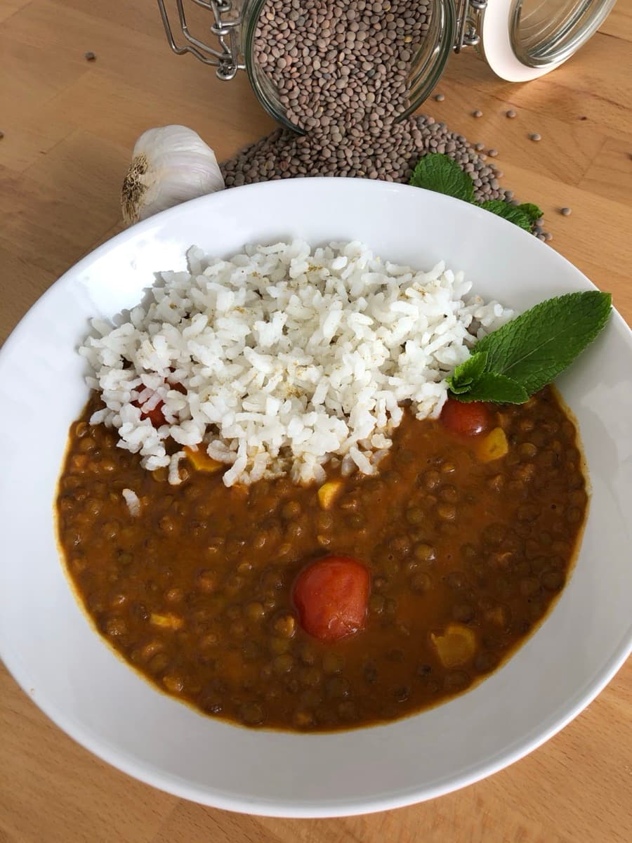 Foto de la receta Lentejas con curry y coco