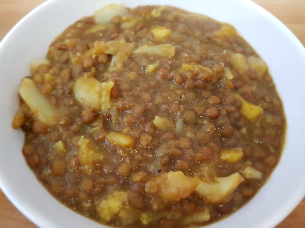 Foto de la receta Lentejas con manzana y curry