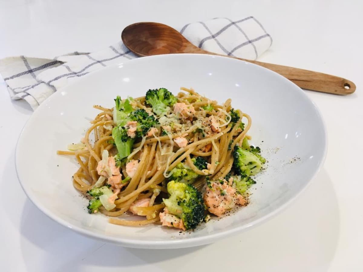 Foto de la receta Pasta con salmón y brócoli