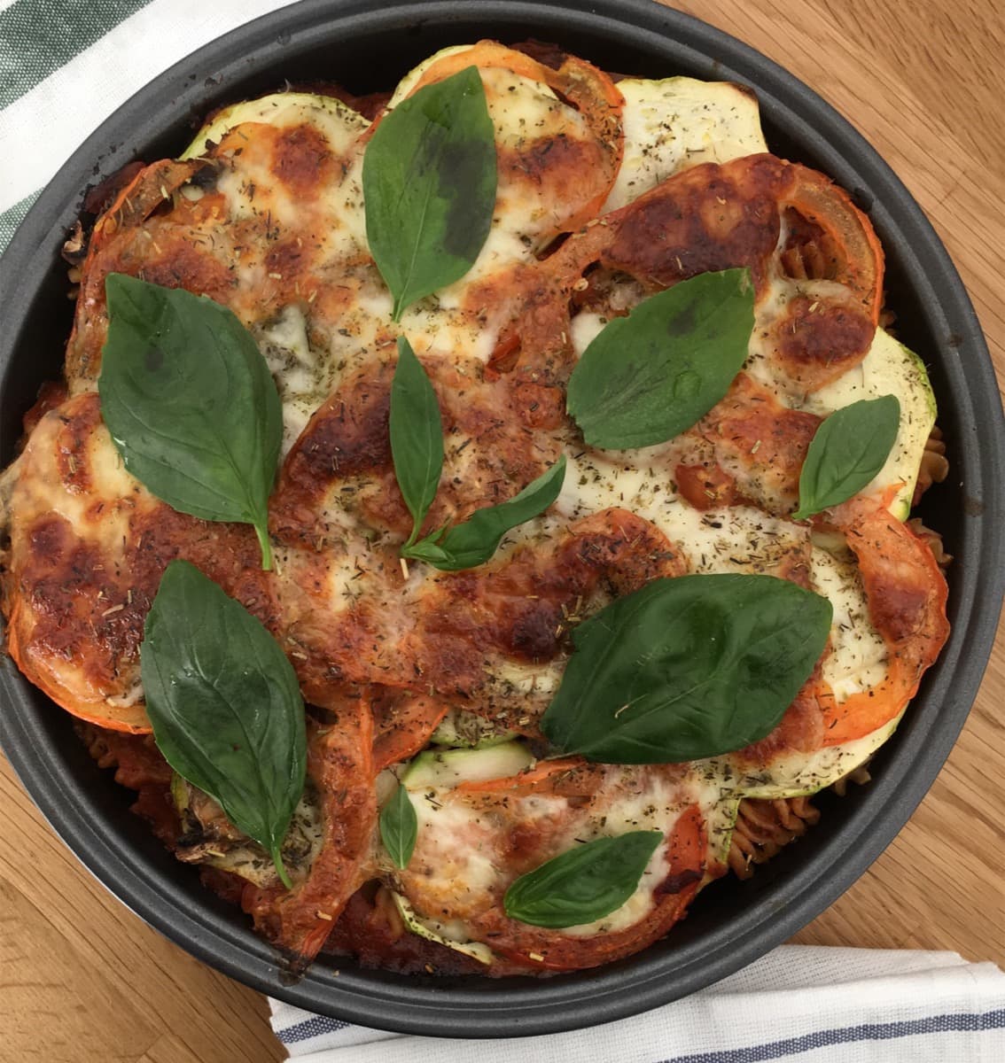 Foto de la receta Pasta integral al horno con calabacín