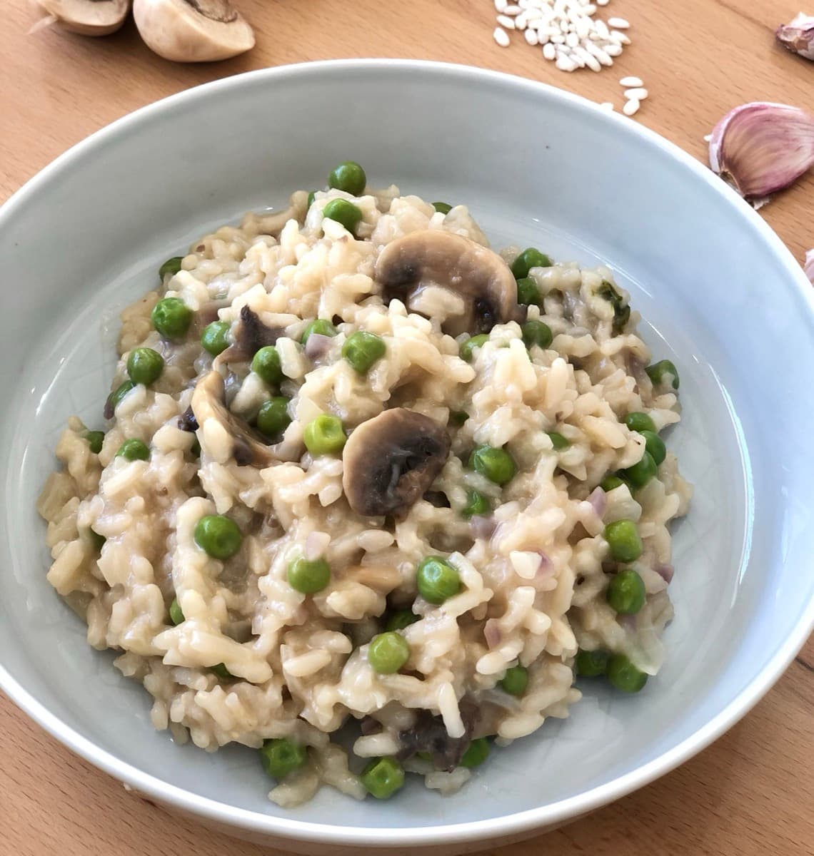 Foto de la receta Risotto con guisantes y champiñones