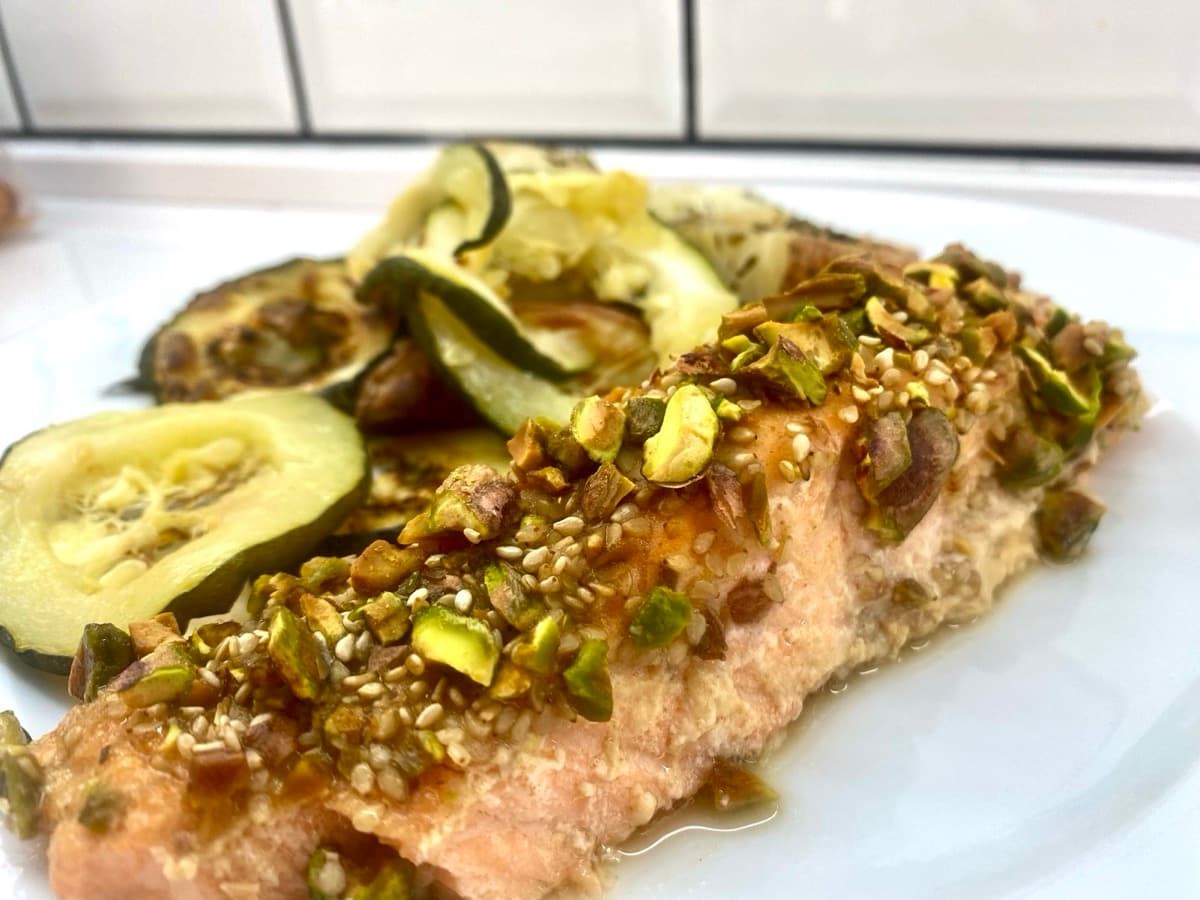 Foto de la receta Salmón con salsa de miel y mostaza