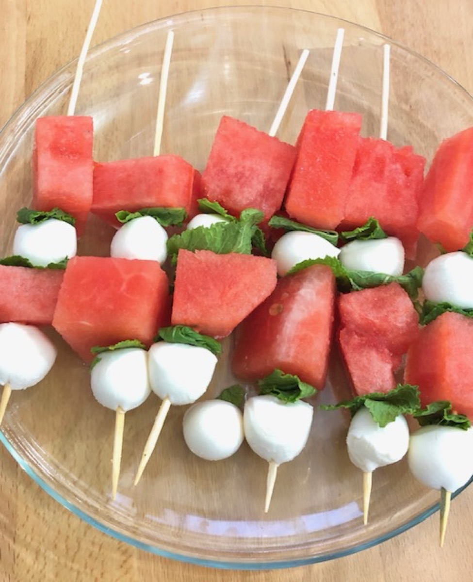 Foto de la receta Brochetas de sandía y mozzarella