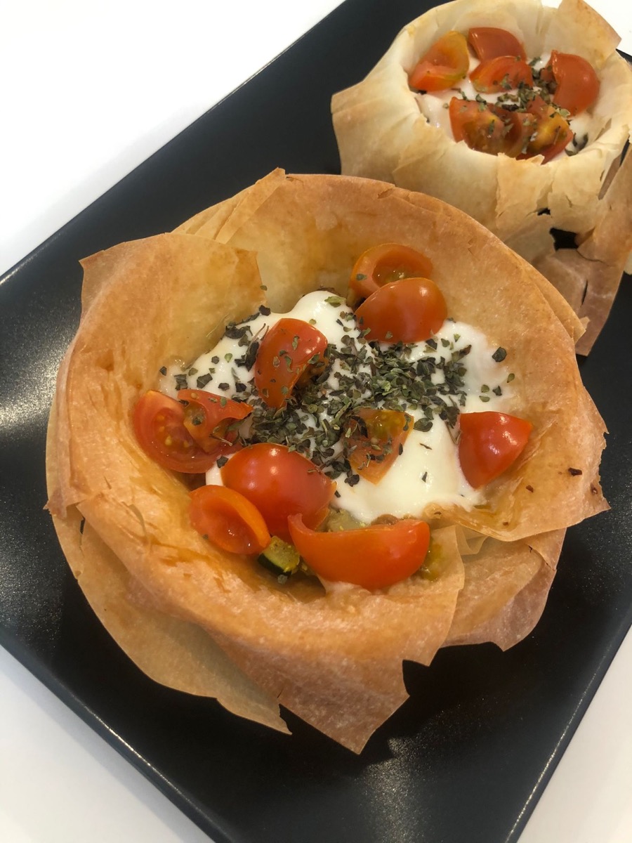 Foto de la receta Cestas de verduras y queso