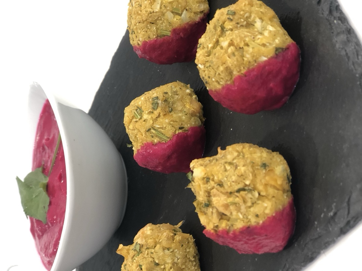 Foto de la receta Falafel de coliflor rosa