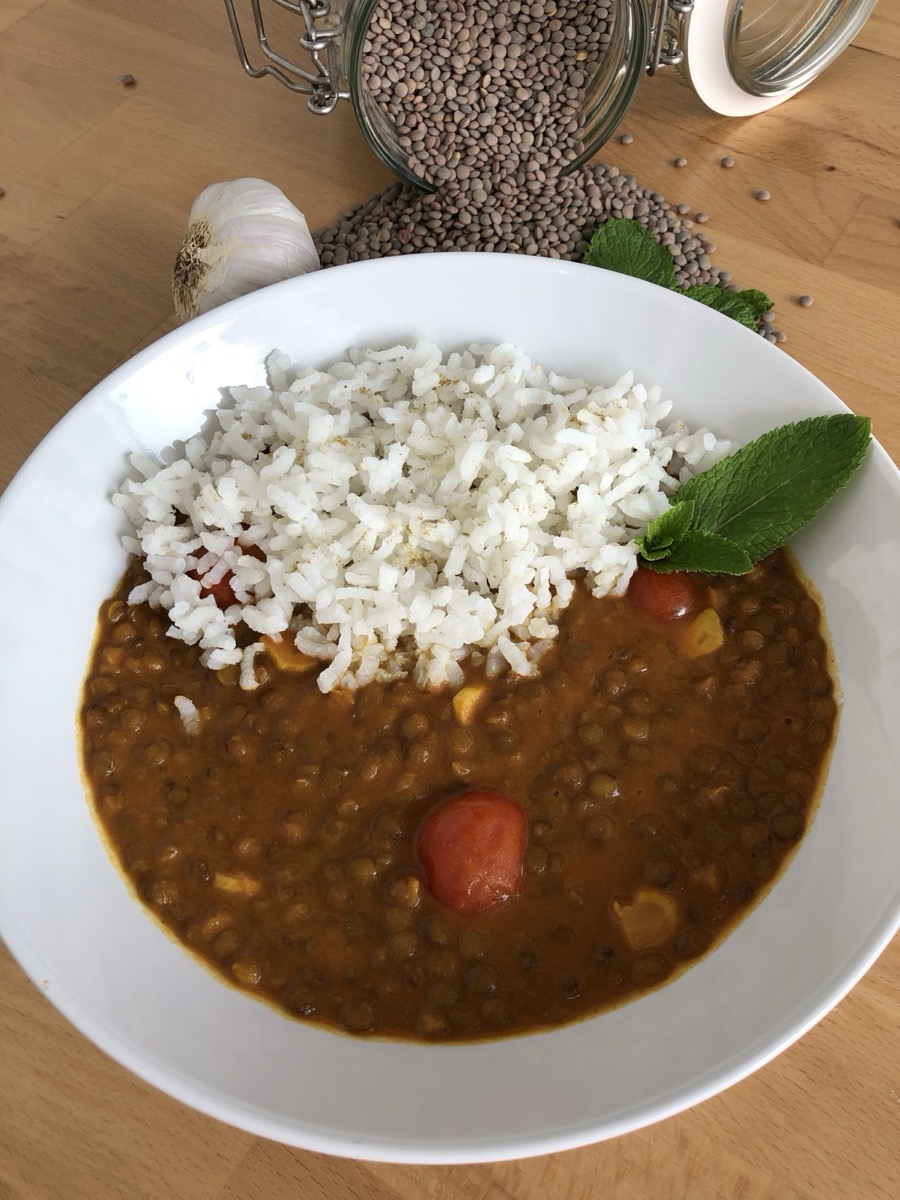 Foto de la receta Lentejas con curry y coco