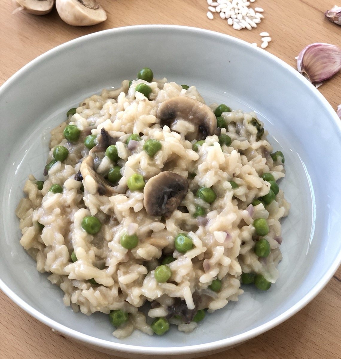 Foto de la receta Risotto con guisantes y champiñones