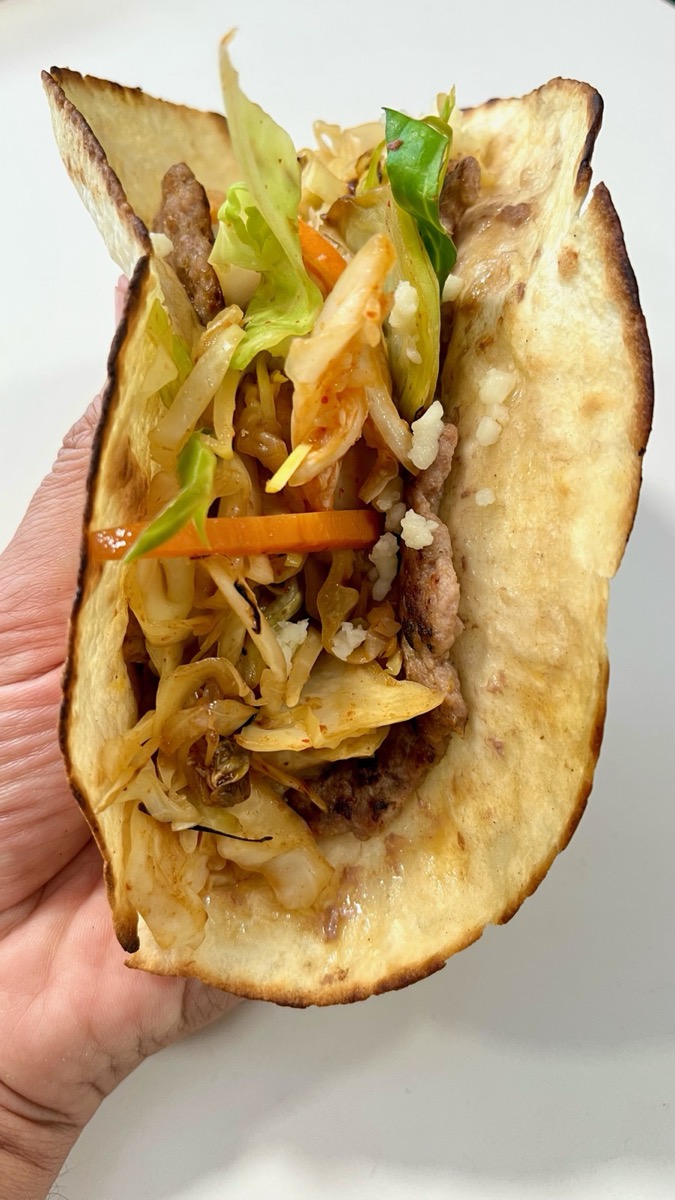 Foto de la receta Tacos con carne picada y col