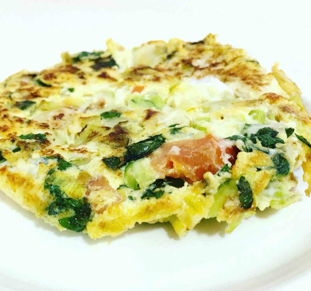 Foto de la receta Tortilla de hierbabuena y puerro